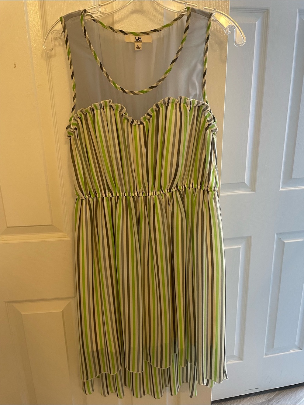 Ya Los Angeles vintage sleeveless dress Sz L * fits as M ! EUC,multicolor, hi-lo